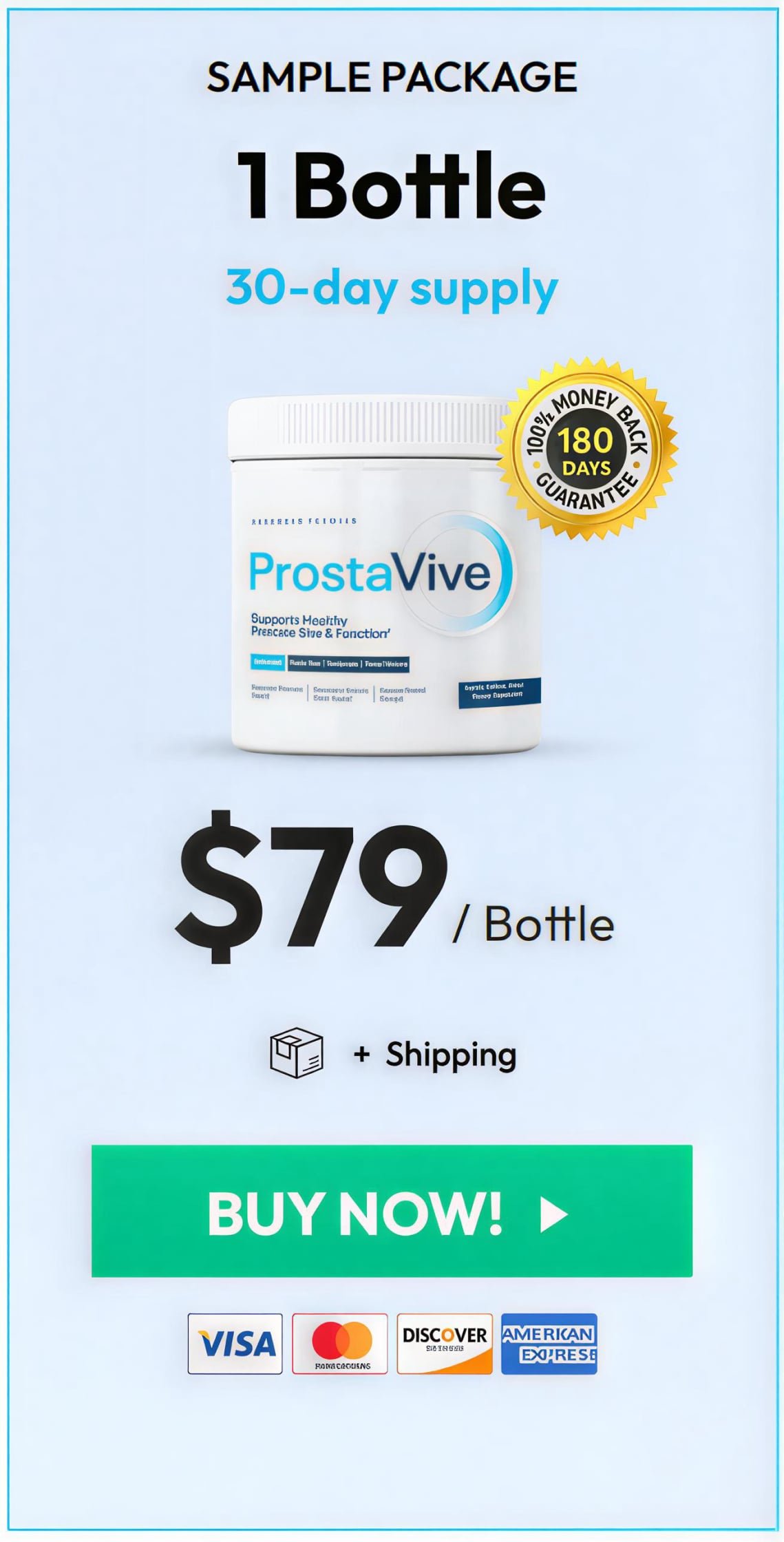ProstaVive prostate health supplement – 1-bottle pack for daily prostate and urinary support